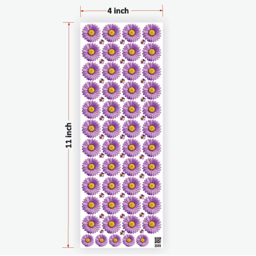 Daisy Purple Flowers UVDTF Sticker for Resin art