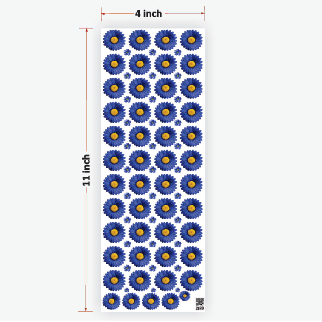 Daisy Royal Blue UVDTF Sticker for Resin art