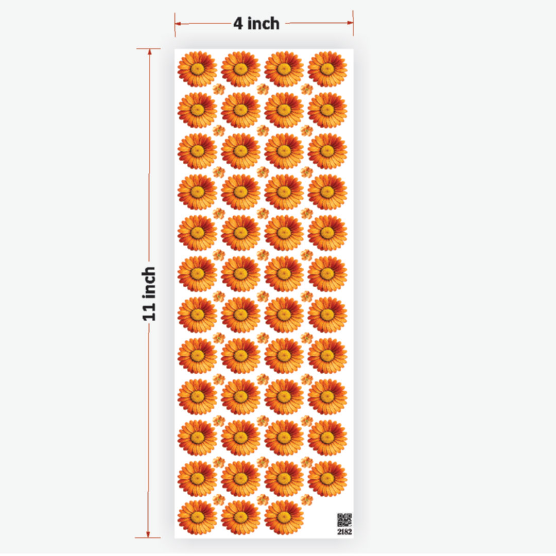 Daisy Orange Flowers UVDTF Sticker for Resin art