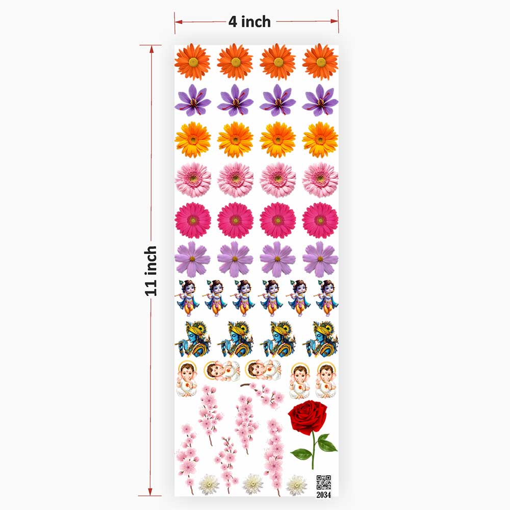 Flowers UV DTF Sticker for Resin art