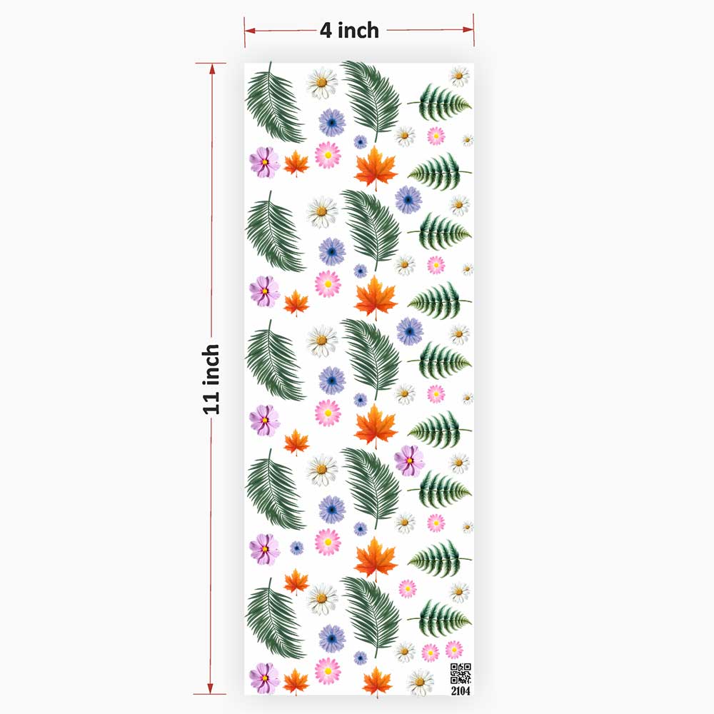 Leaf and Flowers UV DTF Sticker for Resin art