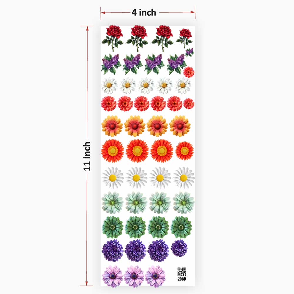 Flowers UV DTF Sticker for Resin art