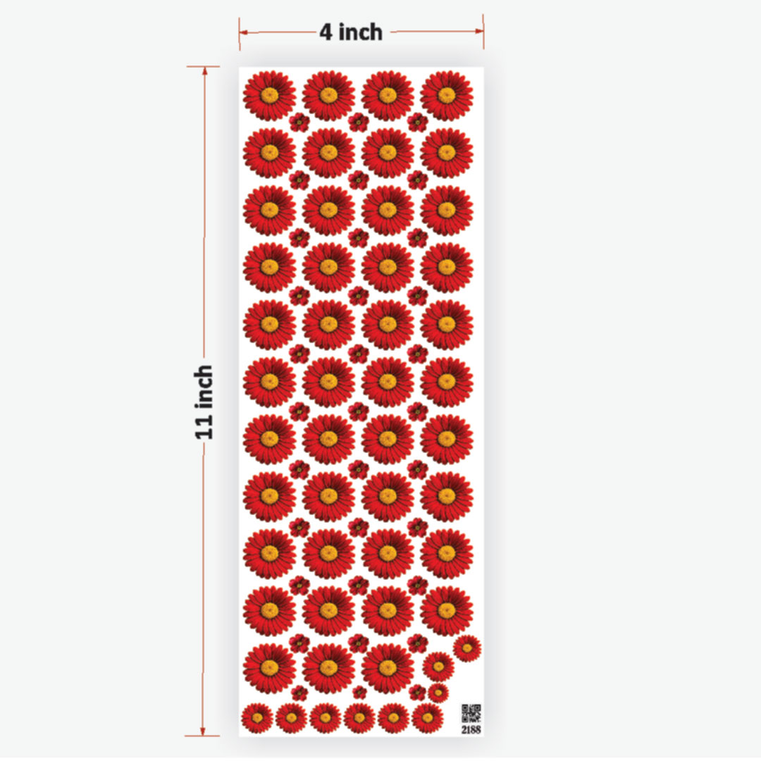 Daisy Red UVDTF Sticker for Resin art