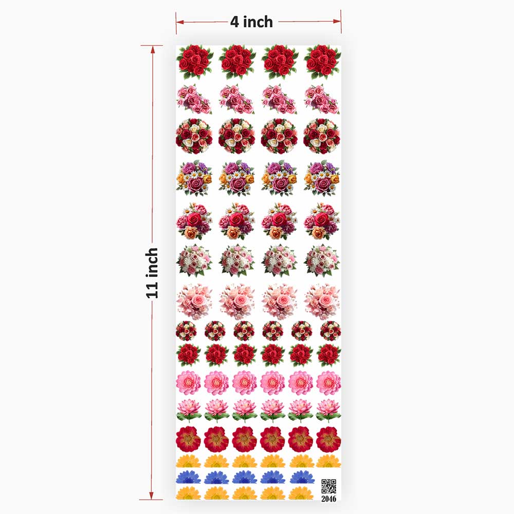 Flowers UV DTF Sticker for Resin art