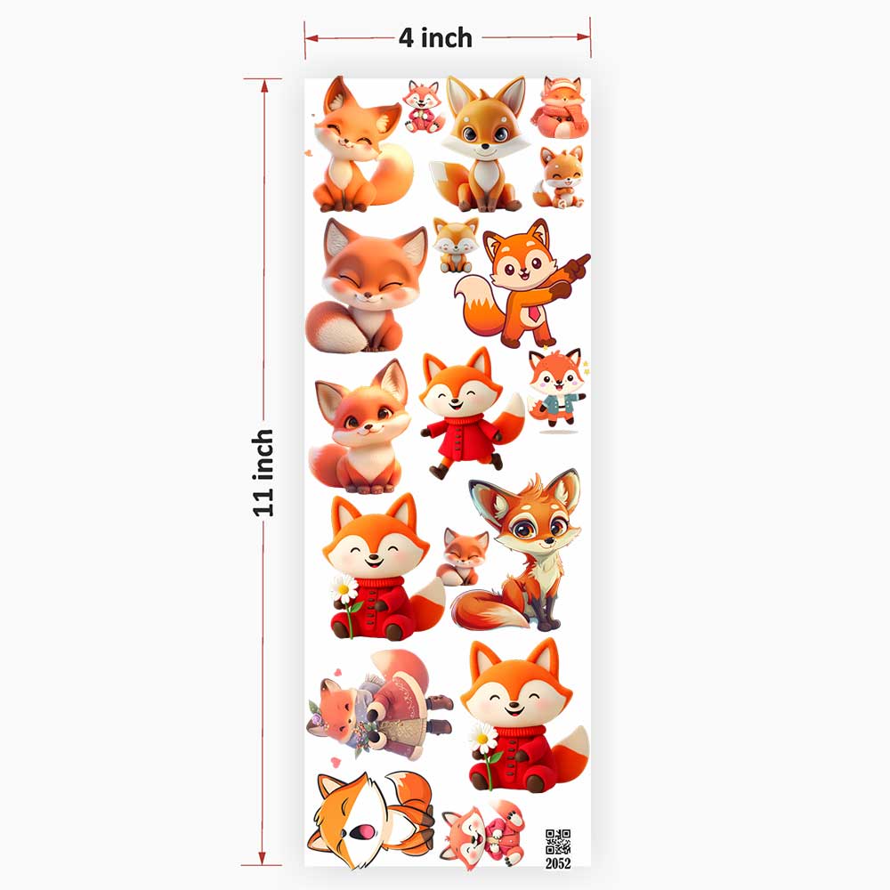 Cute Fox UV DTF Sticker for Resin art