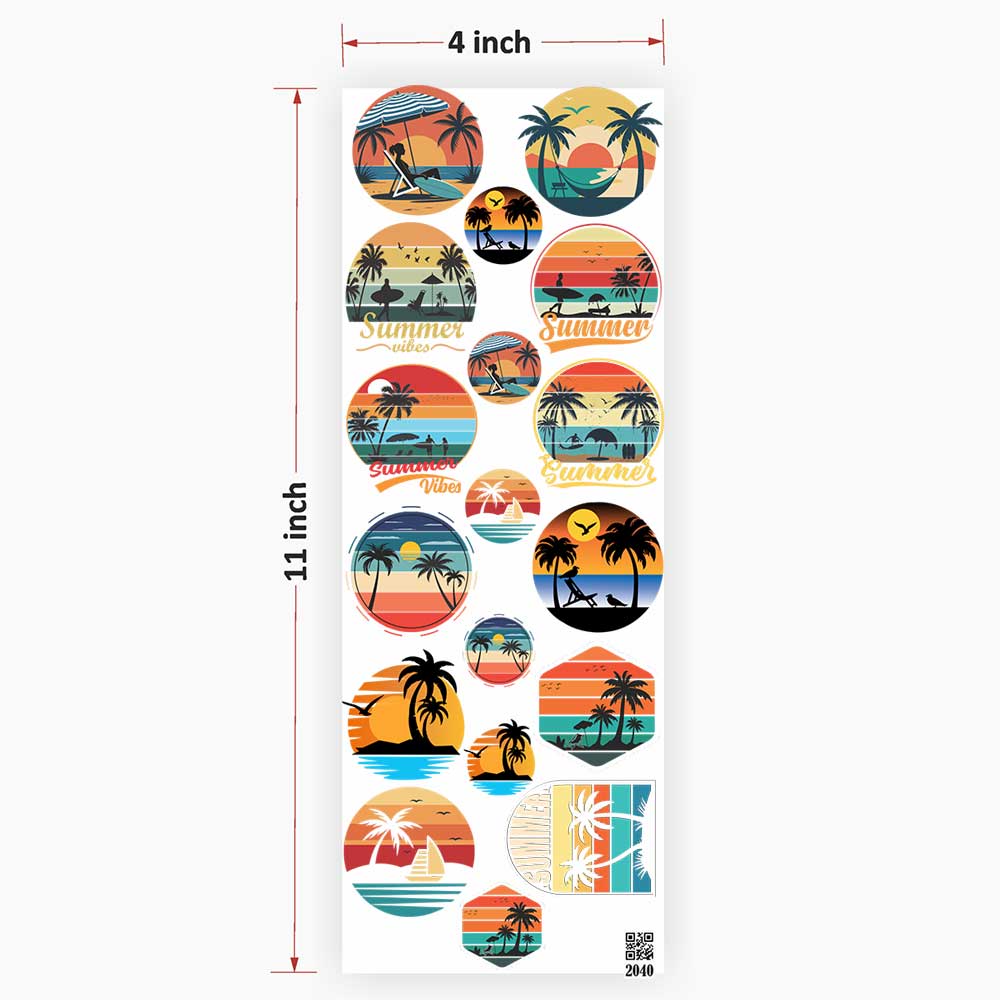 Summer Vacation UV DTF Sticker for Resin art