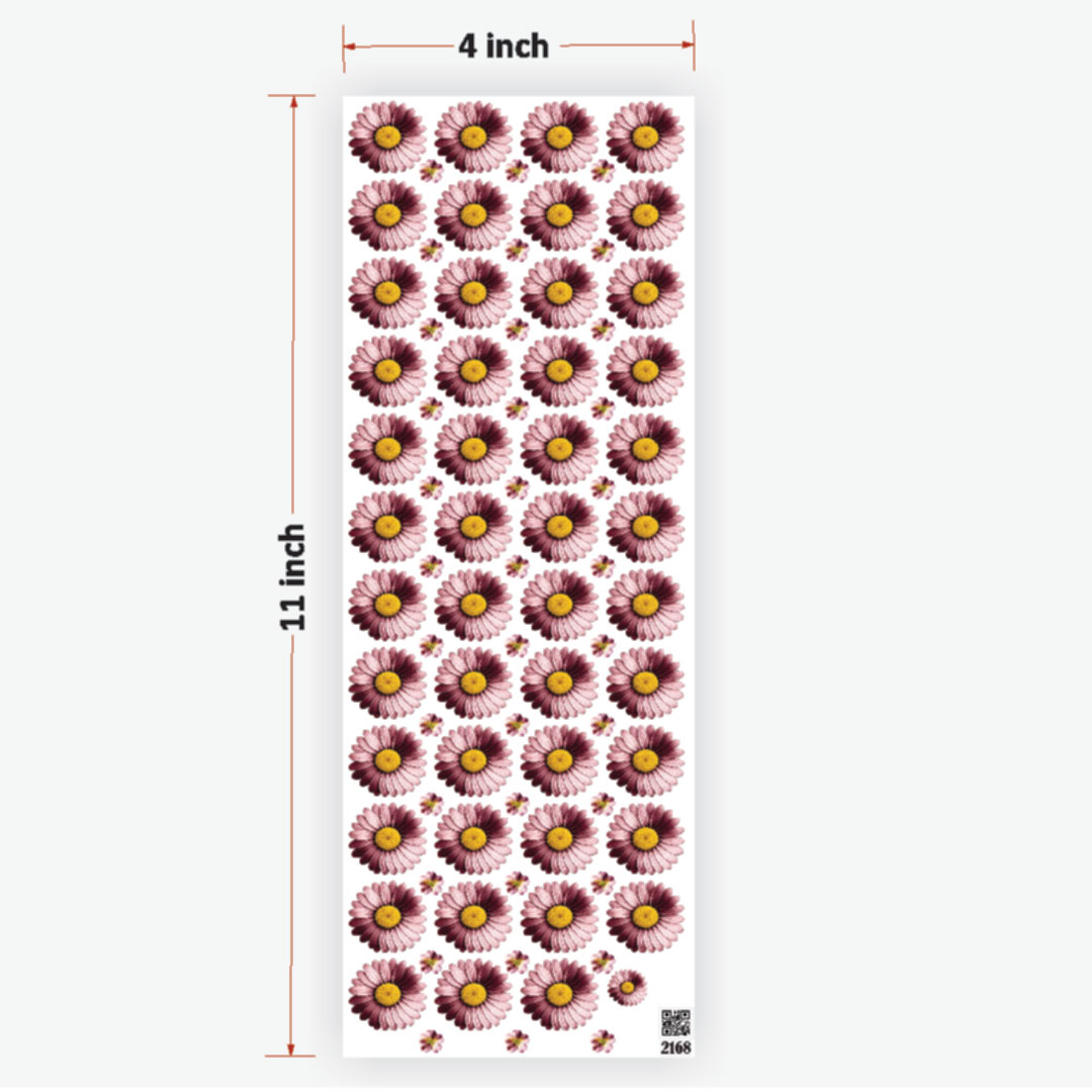 Daisy Dusky Pink Flowers UVDTF Sticker for Resin art
