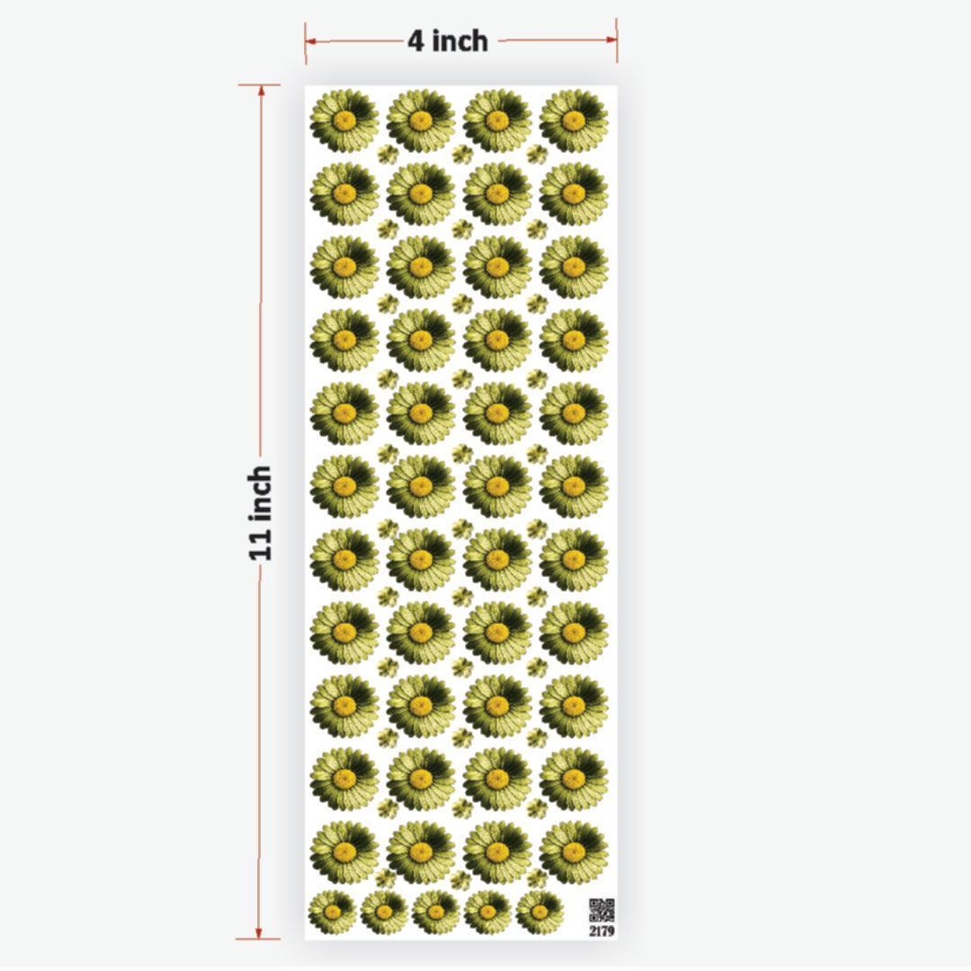 Daisy Mahendi Flowers UVDTF Sticker for Resin art