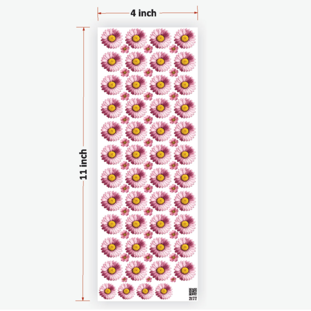 Daisy M.Pink Flowers UVDTF Sticker for Resin art