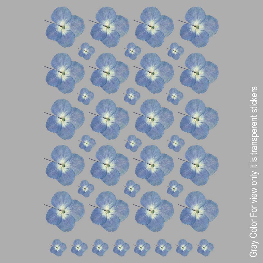 Light Blue Flowers UVDTF Sticker A6 for Resin art