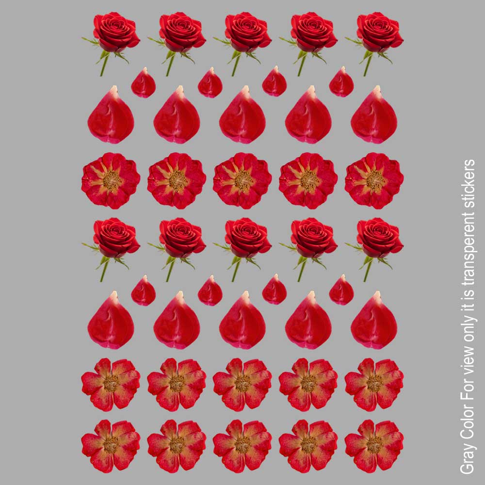 Mix Rose Flower UVDTF Sticker A6 for Resin art
