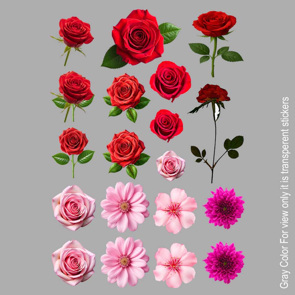 Mix Rose UVDTF Sticker A6 for Resin art