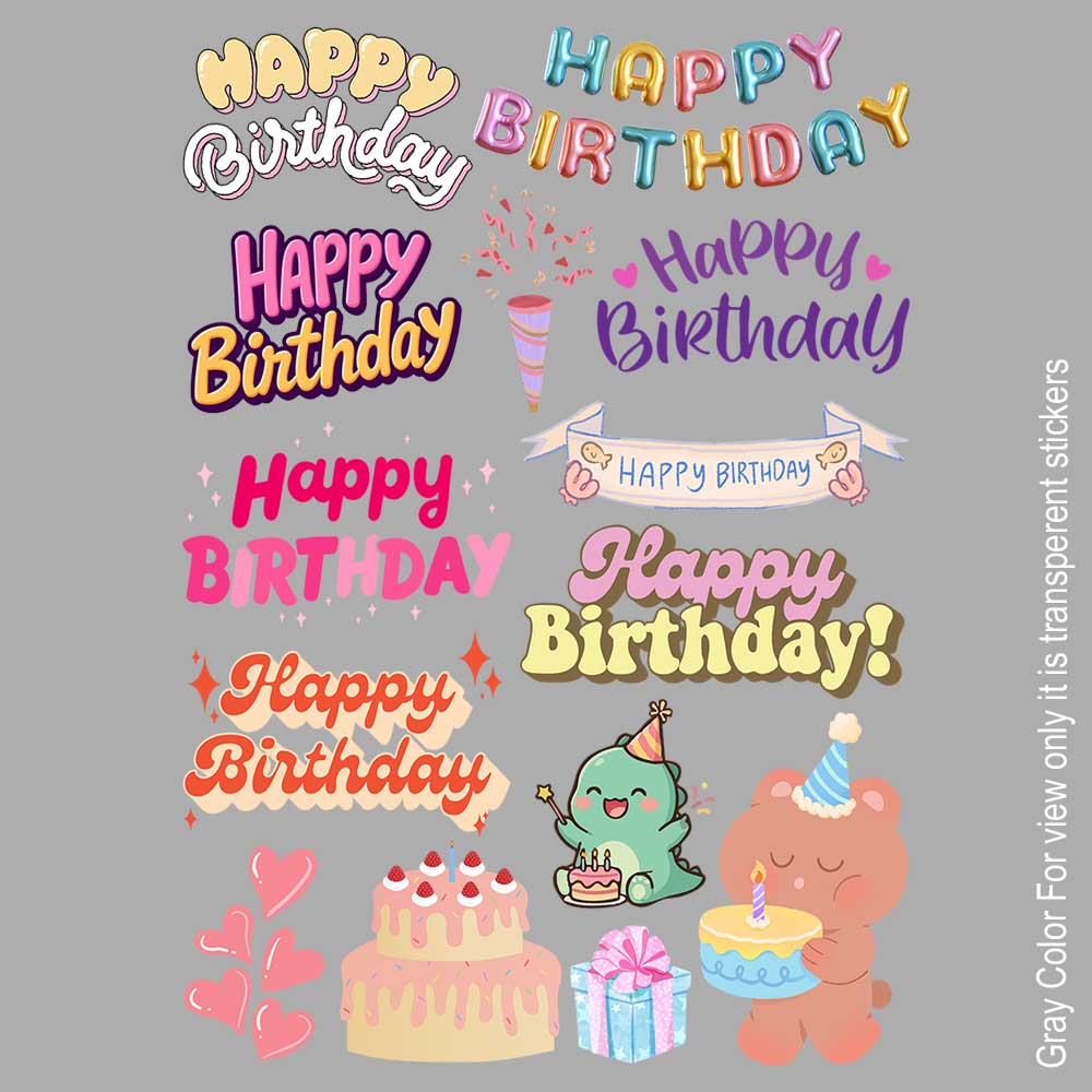 Happy Birthday Quote UVDTF Sticker A6 for Resin art