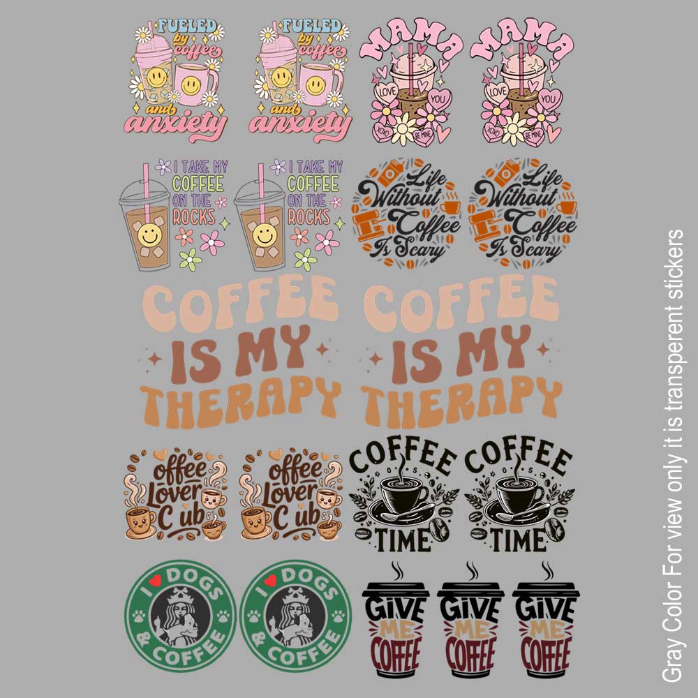 Coffee Quote UVDTF Sticker A6 for Resin art