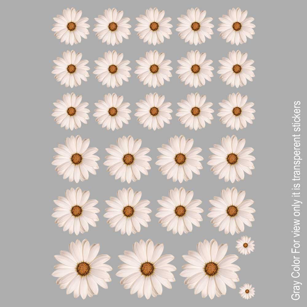 White Daisy Flower UVDTF Sticker A6 for Resin art
