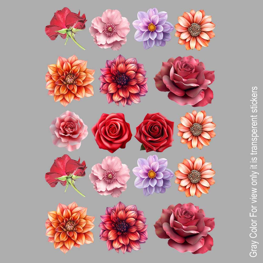 Rose Flower UVDTF Sticker A6 for Resin art
