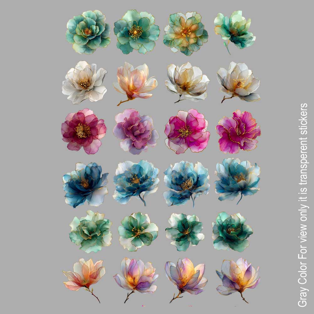 Flowers UVDTF Sticker A6 for Resin art