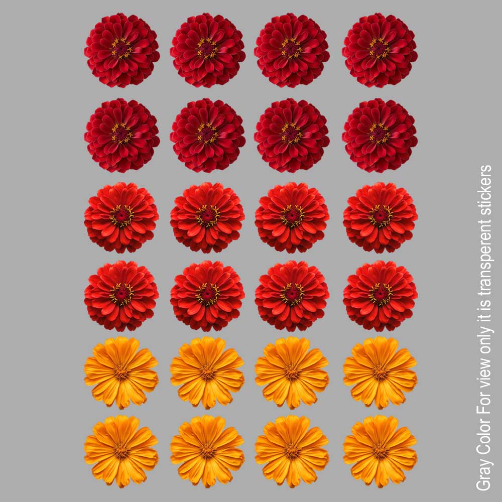 Red and Yellow Flower UVDTF Sticker A6 for Resin art