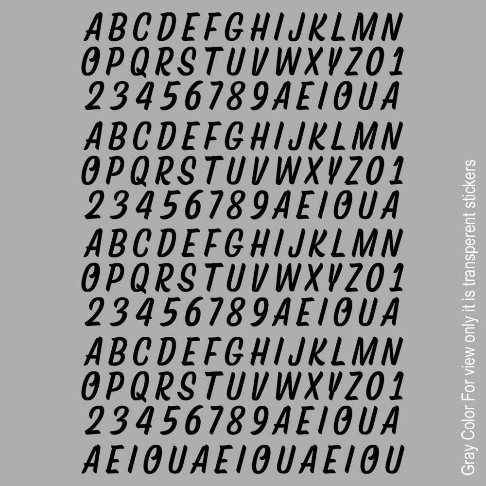 Alphabet Black UVDTF Sticker A6 for Resin art