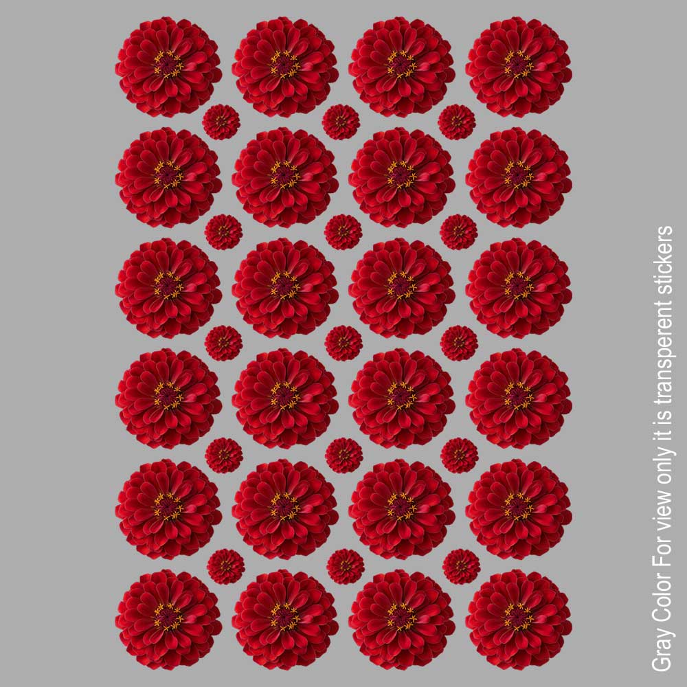 Red Flower UVDTF Sticker A6 for Resin art