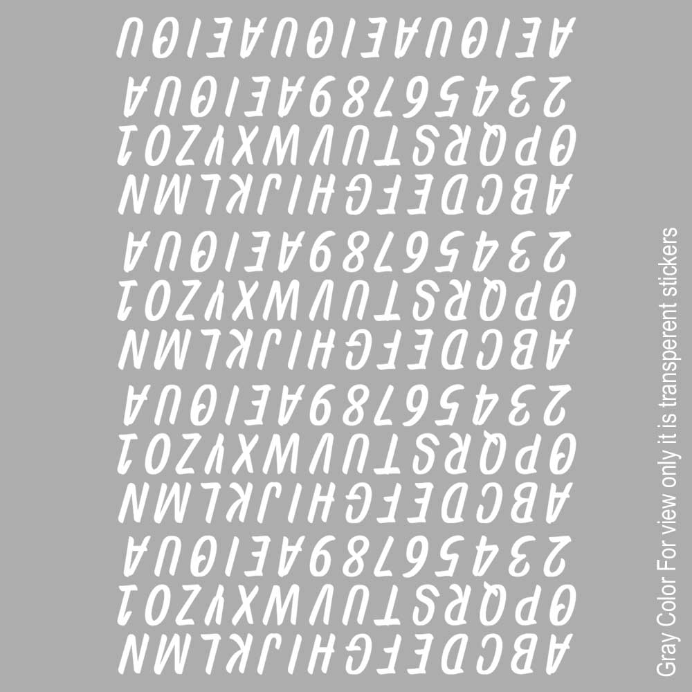 Alphabet White UVDTF Sticker A6 for Resin art