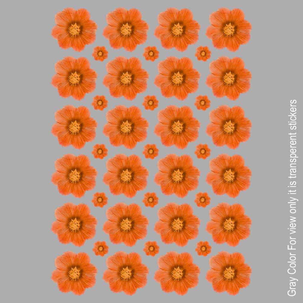 Orange Flower UVDTF Sticker A6 for Resin art
