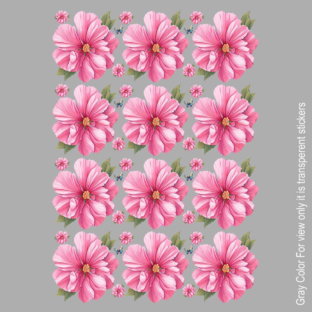 Pink Flower UVDTF Sticker A6 for Resin art
